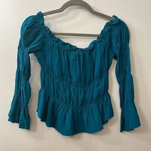 Pretty blue off the shoulder top!